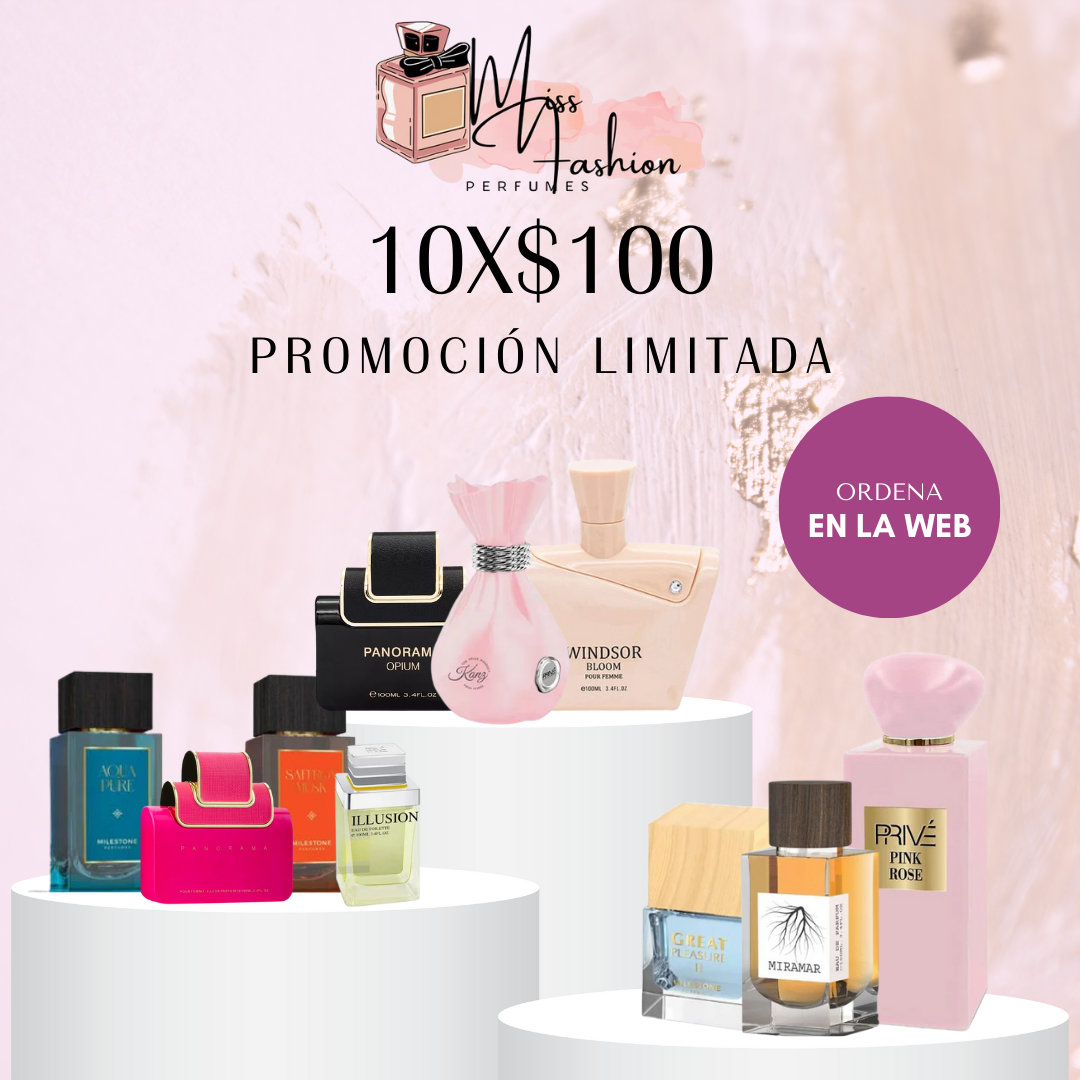 Oferta de 10 perfumes por 100 USD