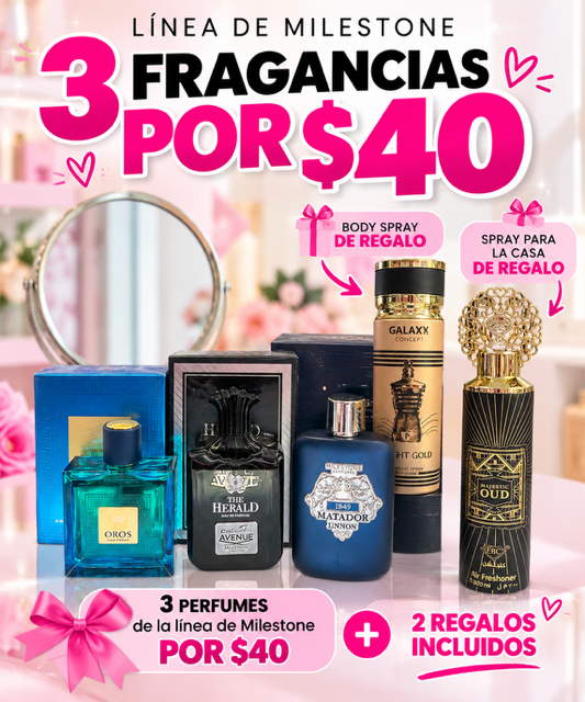 3 PERFUMES POR $40 INCLUYE 2 REGALOS