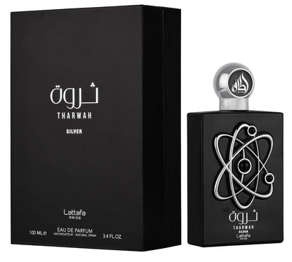 Tharwah Silver  frasco y envase