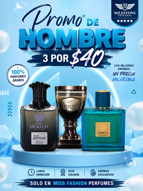 PROMO 3 POR $40  MILESTONE HOMBRE