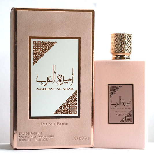 AMEERAT AL ARAB PRIVE ROSE frasco y envase