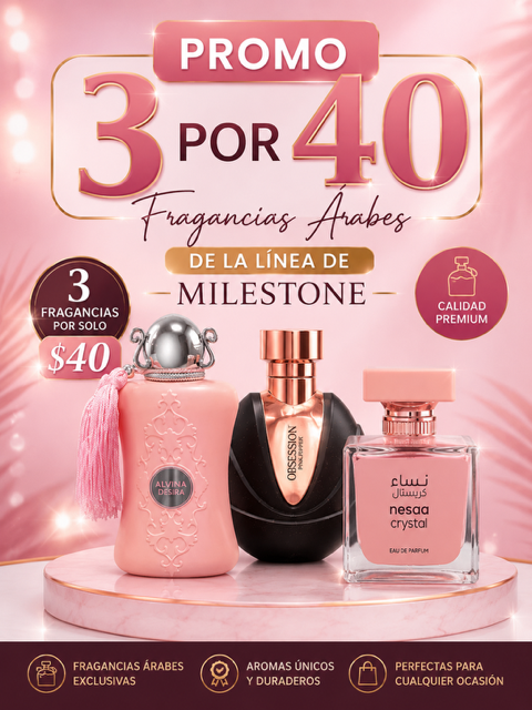 PROMO 3 POR $40   MILESTONE DE MUJER