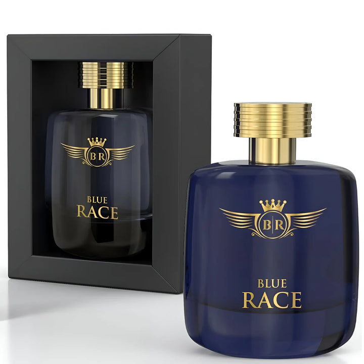 Blue Race Frasco y envase 