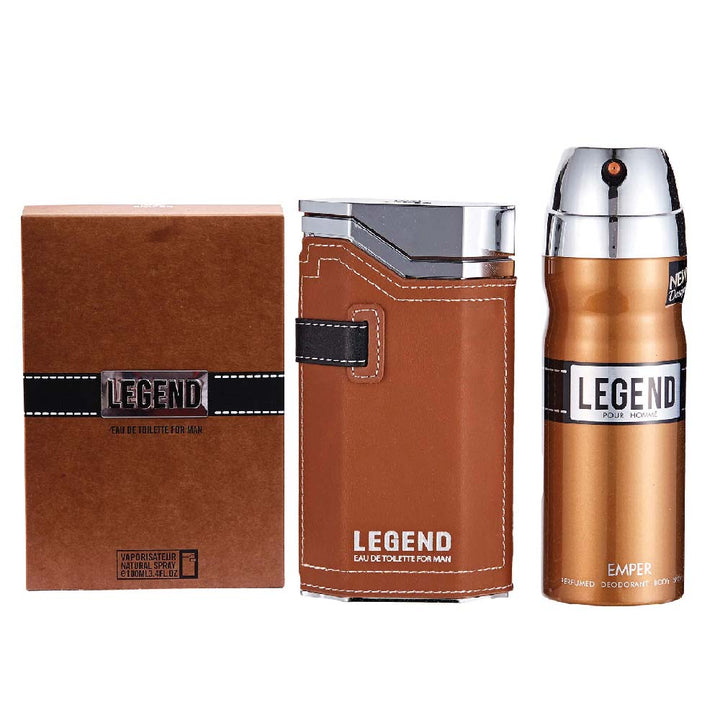 PERFUME KIT EMPER LEGEND EAU DE TOILETTE 1frasco 00ML + DEODORANT frasco 200ML 