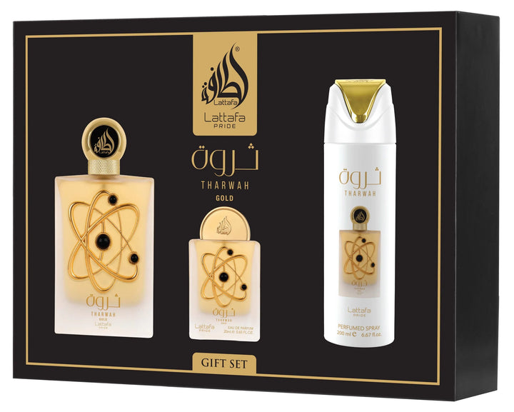 Tharwah-Gold frasco y envase
