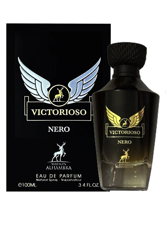 VICTORIOSO NERO frasco y envase